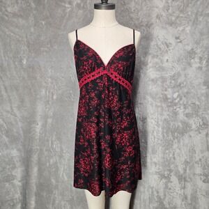 Y2K Donatella Slip Mini Dress Whimsigoth Night Gown Fairy Grunge Lace Strech Med